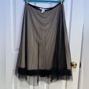 Chic Black Sheer A-Line Skirt